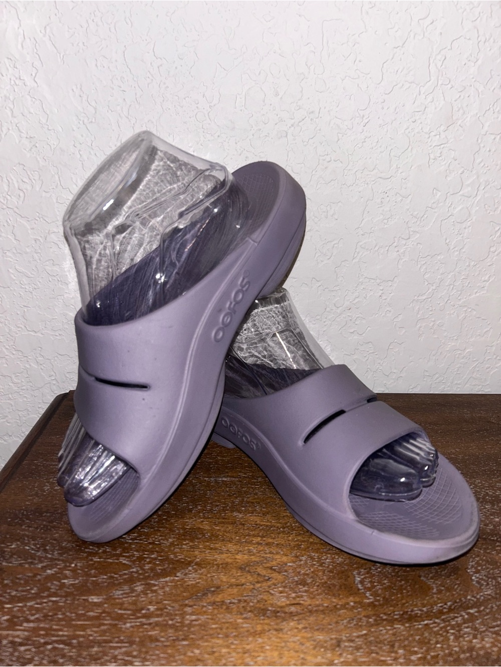 Oofos Lavender Purple Slide Sandals